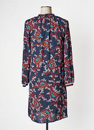 Robe mi-longue coupe fluide manches longues bleu S.OLIVER femme