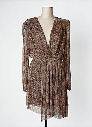 Robe mi-longue manches longues manches longues marron RELISH femme