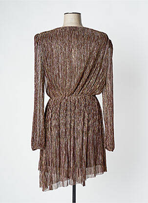 Robe mi-longue manches longues manches longues marron RELISH femme