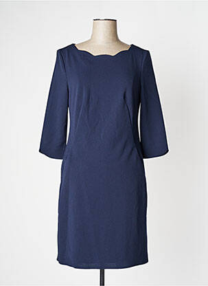 Robe mi-longue manches 3/4 manches 3/4 bleu S.OLIVER femme