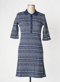 Robe mi-longue manches courtes manches courtes bleu CREAM femme