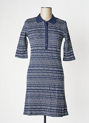 Robe mi-longue manches courtes manches courtes bleu CREAM femme