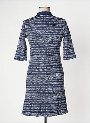 Robe mi-longue manches courtes manches courtes bleu CREAM femme
