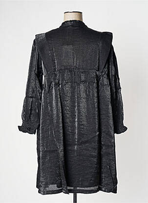 Robe courte coupe évasée manches longues noir ORFEO femme
