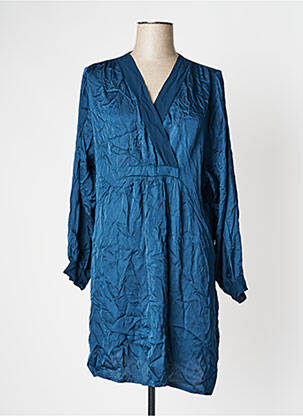 Robe mi-longue manches longues manches longues bleu PAKO LITTO femme