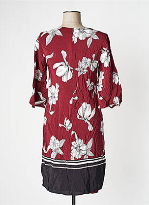 Robe mi-longue imprimé fleurs manches 3/4 rouge S.OLIVER femme