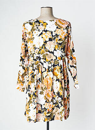 Robe courte manches longues manches longues orange ICHI femme