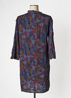 Robe mi-longue imprimé fleurs manches longues bleu HARRIS WILSON femme