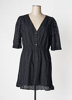 Robe courte coupe évasée manches courtes noir LA PETITE ETOILE femme