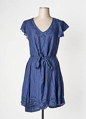 Robe courte manches courtes manches courtes bleu LES TROPEZIENNES PAR M.BELARBI femme