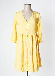 Robe courte jaune ICHI pour femme seconde vue