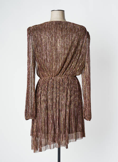 Robe mi-longue manches longues manches longues marron RELISH femme