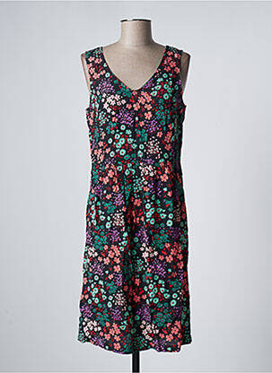 Robe mi-longue imprimé fleurs sans manche noir ZILCH femme