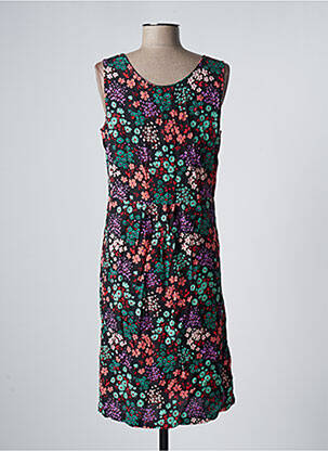 Robe mi-longue imprimé fleurs sans manche noir ZILCH femme
