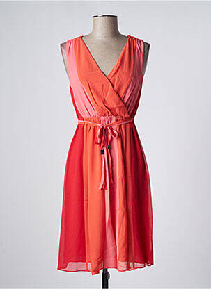 Robe mi-longue coupe évasée sans manche orange COMMA, femme