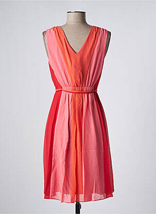 Robe mi-longue sans manche sans manche orange COMMA, femme