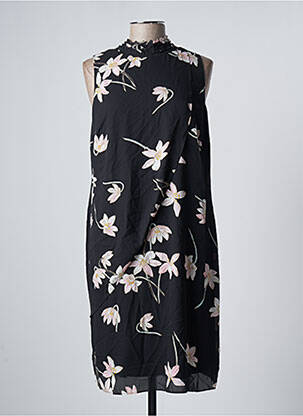 Robe mi-longue imprimé fleurs sans manche noir S.OLIVER femme