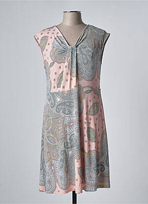 Robe mi-longue manches courtes manches courtes rose S.OLIVER femme