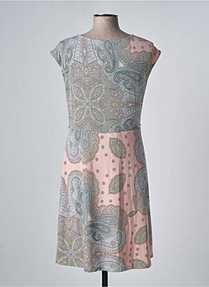 Robe mi-longue manches courtes manches courtes rose S.OLIVER femme