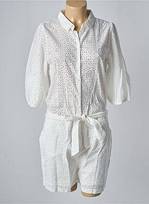 Combishort col chemisier manches 3/4 blanc PEPE JEANS femme