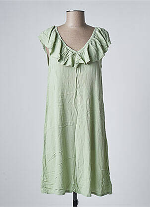 Robe mi-longue vert ICHI pour femme
