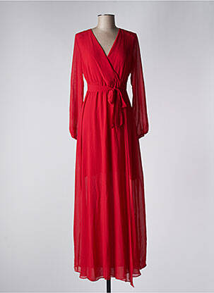Robe longue manches longues manches longues rouge COMMA, femme