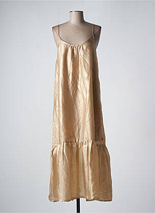 Robe longue coupe évasée fines bretelles jaune LES TROPEZIENNES PAR M.BELARBI femme