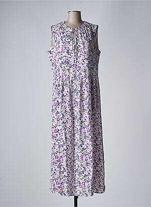 Robe longue tissage popeline sans manche violet TOM TAILOR femme