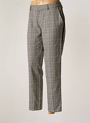 Pantalon chino broderie galons latéraux taille normale gris REIKO femme