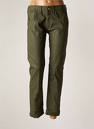 Pantalon slim tissage enduit taille normale vert REIKO femme