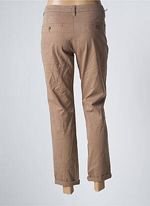 Pantalon chino tissage popeline taille normale marron REIKO femme