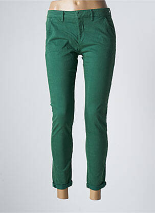 Pantalon 7/8 stretch taille normale vert REIKO femme