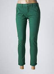 Pantalon 7/8 stretch taille normale vert REIKO femme