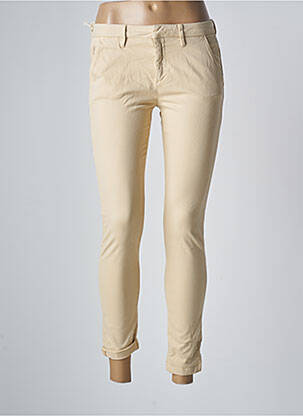 Pantalon chino tissage popeline taille normale beige REIKO femme