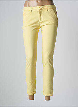Pantalon 7/8 stretch taille normale jaune REIKO femme
