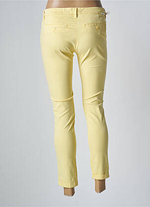 Pantalon 7/8 stretch taille normale jaune REIKO femme