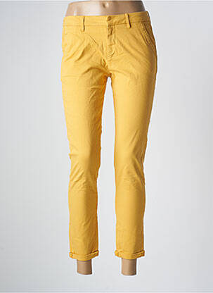 Pantalon 7/8 stretch taille normale jaune REIKO femme