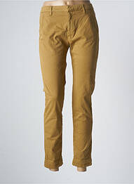 Pantalon 7/8 stretch taille normale marron REIKO femme