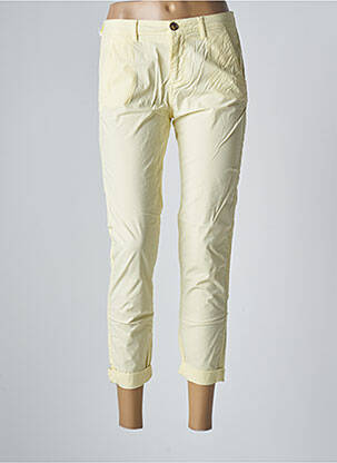 Pantalon 7/8 stretch taille normale jaune REIKO femme