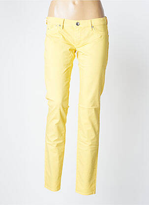 Pantalon slim taille basse taille basse jaune GAS femme