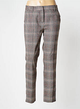 Pantalon slim tissage popeline taille normale marron COPENHAGEN femme