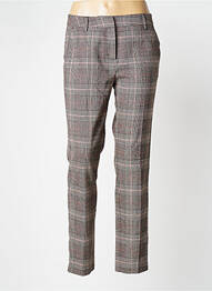 Pantalon slim tissage popeline taille normale marron COPENHAGEN femme