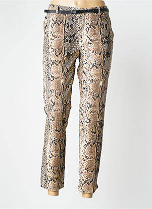 Pantalon slim tissage popeline taille normale marron BEST MOUNTAIN femme