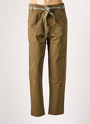 Pantalon droit fermeture zippée sous rabat boutonné taille normale vert PAKO LITTO femme
