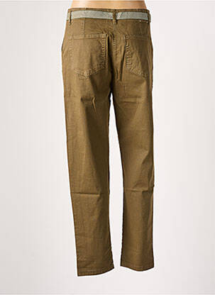 Pantalon droit fermeture zippée sous rabat boutonné taille normale vert PAKO LITTO femme