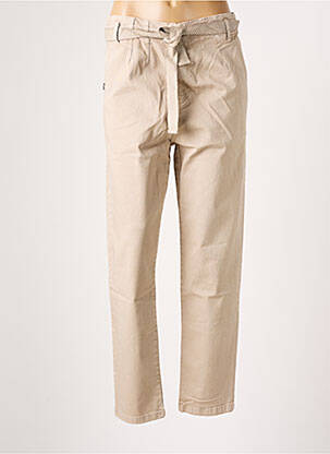 Pantalon droit fermeture zippée sous rabat boutonné taille normale beige PAKO LITTO femme