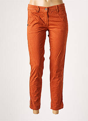 Pantalon 7/8 fermeture zippée sous rabat boutonné taille normale orange PAKO LITTO femme
