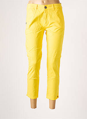 Pantalon chino fermeture zippée sous rabat boutonné taille normale jaune PAKO LITTO femme
