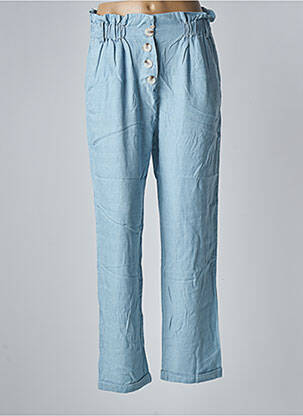 Pantalon droit taille élastique taille normale bleu ORFEO femme