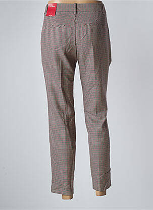 Pantalon 7/8 fermeture zippée sous rabat avec crochet taille normale beige S.OLIVER femme